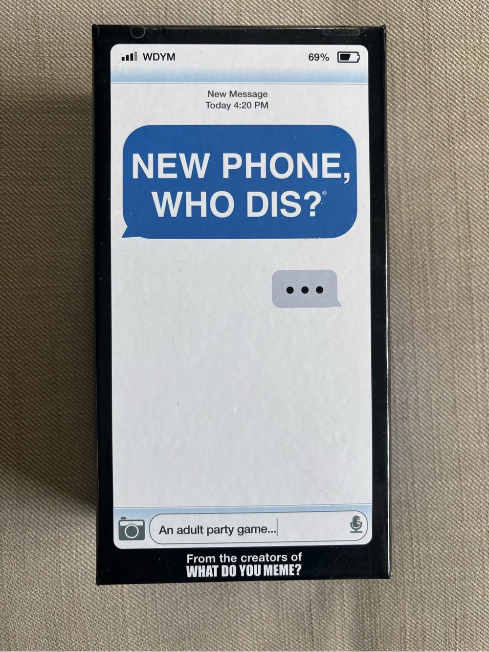 New Phone, Who Dis? Party Card Game by What Do You Meme? - Black & Blue